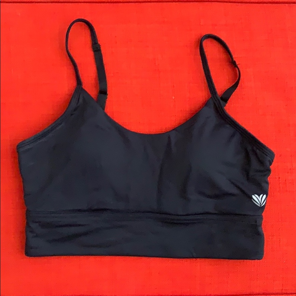 A strappy black sports bra from Forever 21